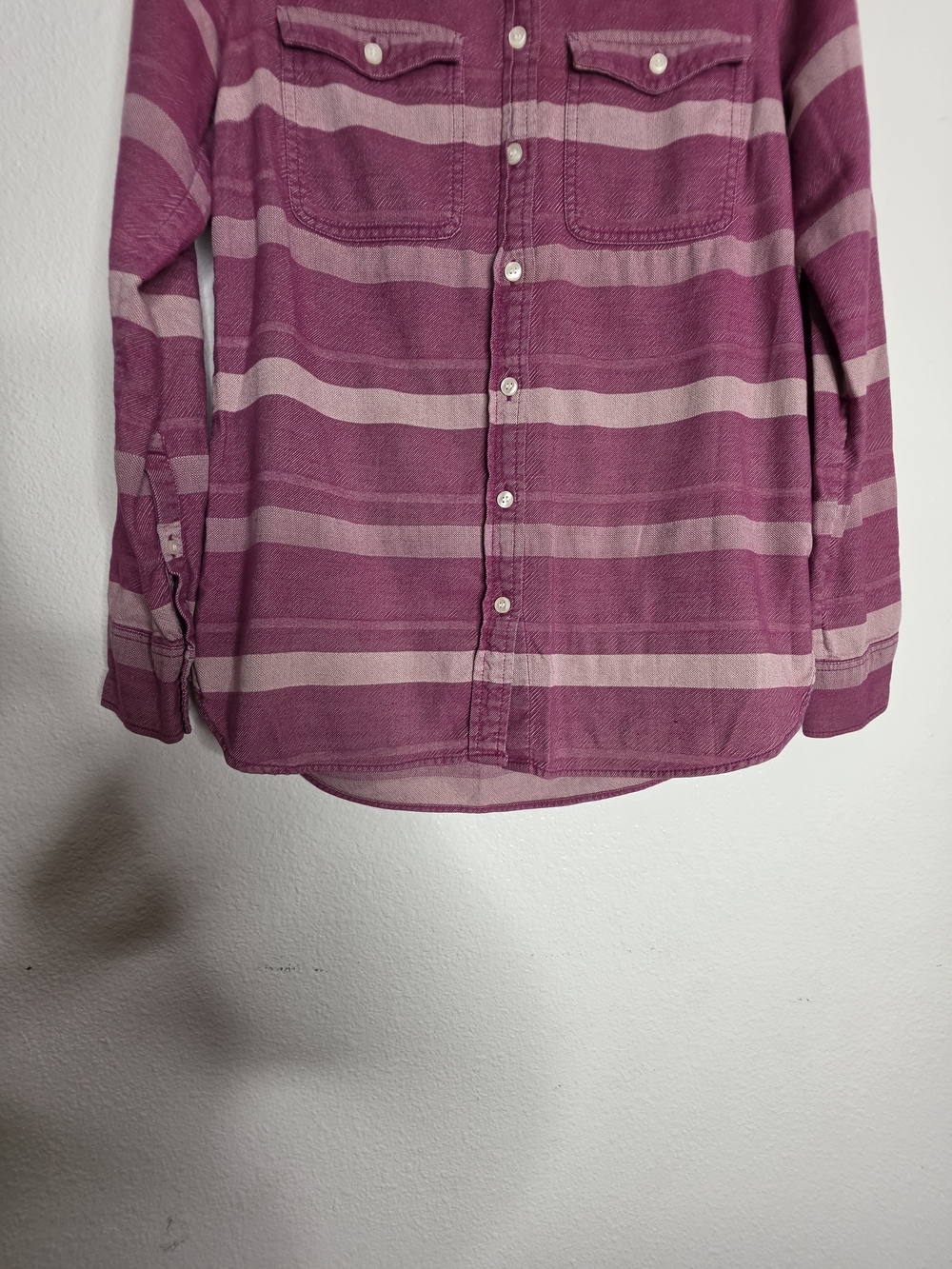 J.CREW Womens XS Purple Pink Striped Collared Button-Up Long Sleeve 100% Cotton - Picture 5 of 9